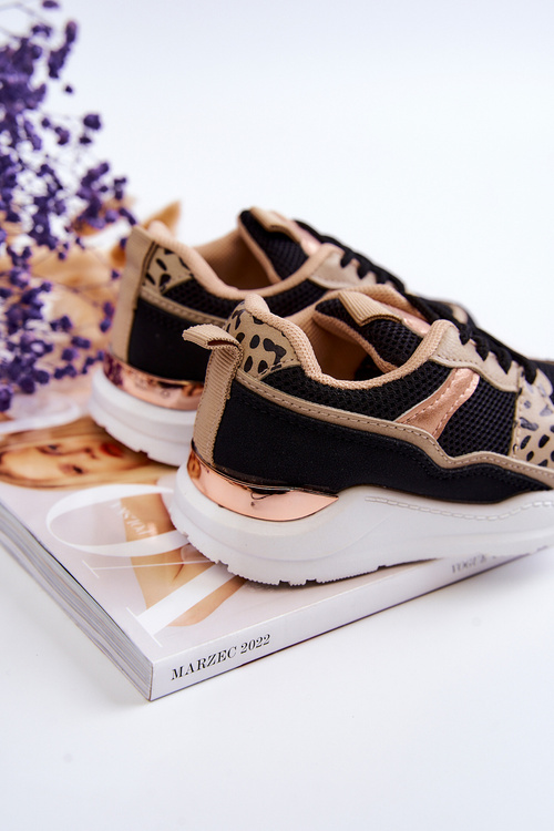 Children's Sport Shoes Sneakers Black and Beige Kizzie