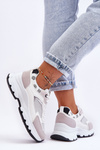 Platform Lace-up Sports Shoes White Escape