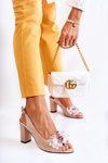 Fashionable Suede Pumps Sandals With Decoration Beige Meriss