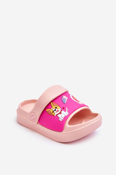 Light Children's Slides Sandals With Animal Motif Pink Rico