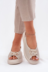 Ladies Leather Sandals With Decoration S.Barski LR51-786 Beige