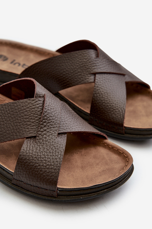 Comfortable Lightweight Eco Leather Slippers Inblu GV00001I Brown