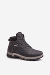 Men's Insulated Trekking Shoes Made Of Eco Leather Navy Neramia