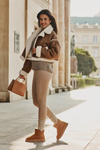 Leather Suede Snow Boots With Fur Vinceza 97951 Camel