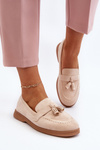Women's Suede Moccasins Beige Dansitu