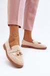 Women's Suede Moccasins Beige Dansitu
