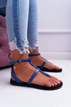 Lu Boo Sandals Roman Flip Flops Lento Navy Blue