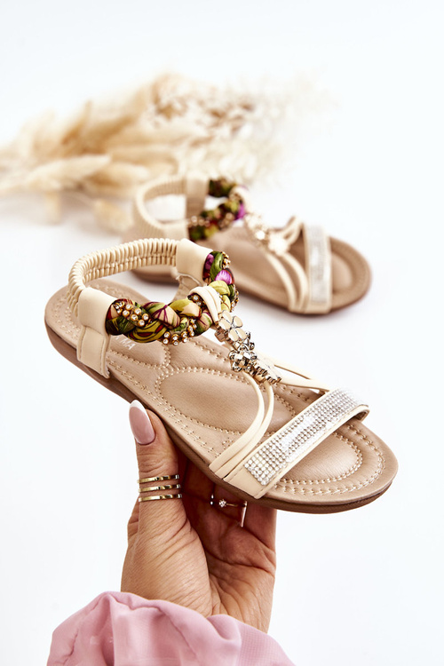 Children's Slip On Sandals Beige Sammi 