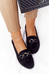 Elegant Women's Loafers Vinceza 10585 Suede Black