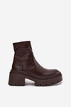 Women's Boots On Thick Heel And Platform Eco Leather Brown Elvianne