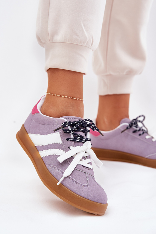 Low Women's Sneakers With Double Lacing Purple Ventus