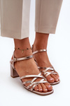 Women's Sandals with Heel Sergio Leone SK065 Gold