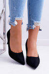 Women's Suede Pointed Stilettos Black Cream