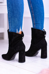 Black High Stiletto Suede Booties Laura Messi 1857