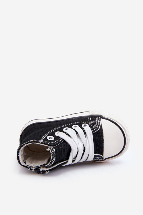 Children's High Sneakers Zippered Black Filemon