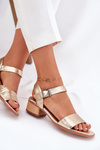 Leather Ladies Sandals With Heel Maciejka N6802-25 Gold