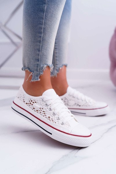 Women's Low Lace Sneakers White Veroli