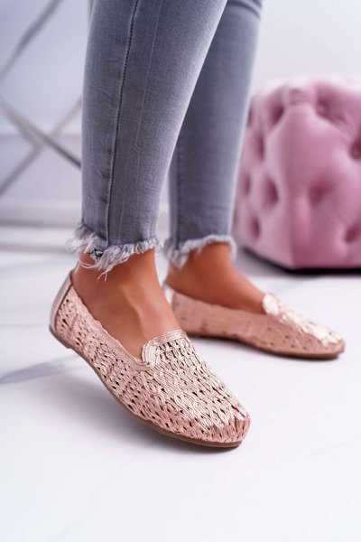 Women's Lu Boo Braided Ballerinas Rose Gold 4Ever