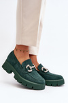 Women's Loafers With Decoration Green Ellise