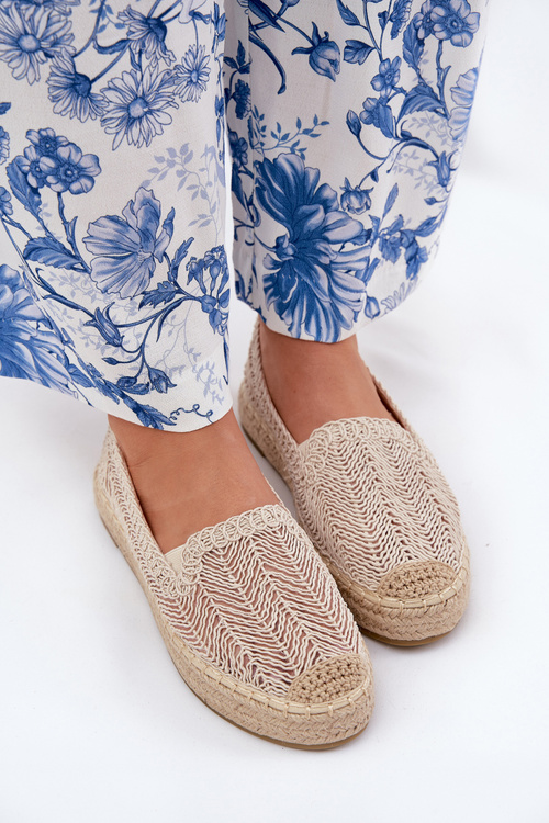 Espadryle Damskie Na Platformie Beżowe Vinceza 17392