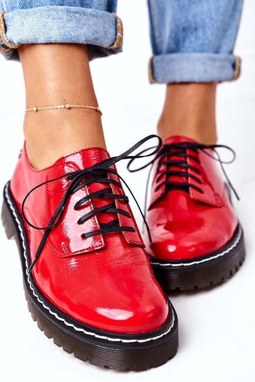 Women's Leather Brogues Oxfords Maciejka 04087-08 Red