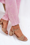 Eco Suede Classic Women's Heeled Sandals Beige Zarnella
