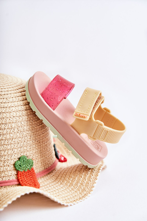Comfortable Children's Sandals Fragrant ZAXY JJ385028 Pink-Yellow