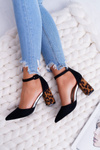 Women's Leopard Stiletto pumps Black Ferri