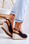 Women's Comfortable Sandals With Buckle Black Thallas