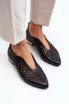 Cut-out Ballerina Flats in Genuine Leather Zazoo 2883 Black