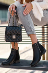 Classic Low Leather Boots Black Sotelia