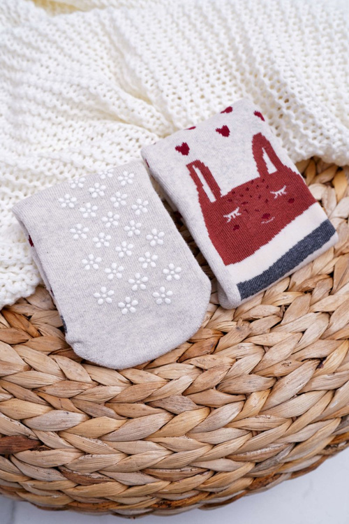Women's Non-Slip Socks Warm Grey with Cute Cats