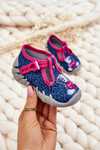Buty Papcie Befado Miś 110P469 Granatowo-Różowe
