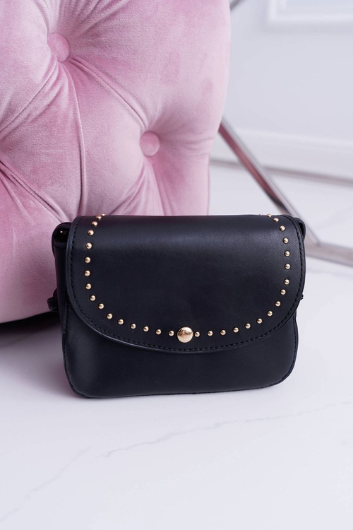 Women's Handbag Small Chest Golden Rivets Black