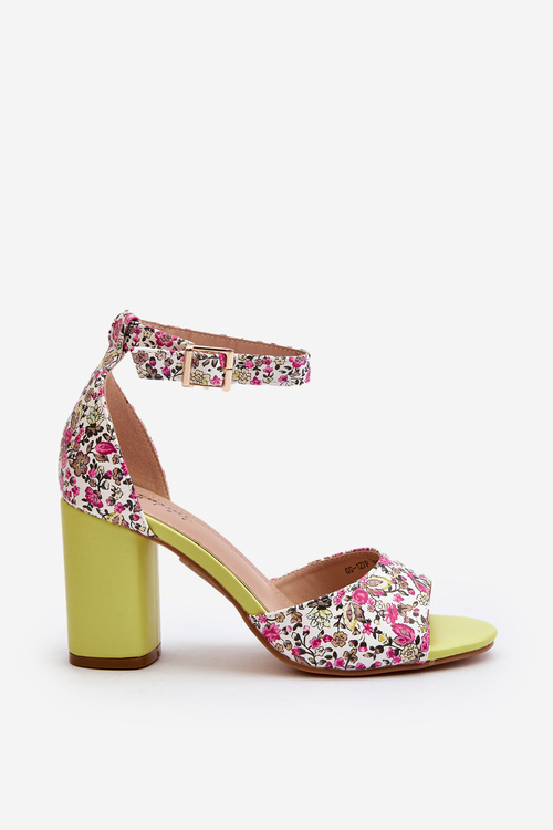 Yellow Floral Wedge Sandals Vitamella
