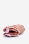 Girl's Padded Snow Boots with Ribbons Pink Meriva