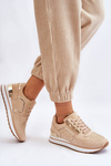 Women's Sports Shoes With Decorative Zipper Beige Adrea
