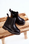 Children's Leather Warm Boots Black Porky