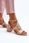 Low Heel Sandals in Nude Eleriva