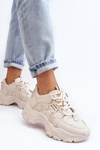 Women's Chunky Sports Sneakers Beige Toderus
