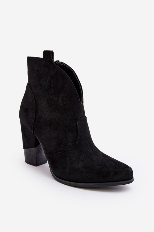Leather Cowboy Boots On A Heel Black Tanner