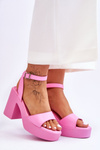 Fashionable Sandals On Massive Heel Pink Karmine