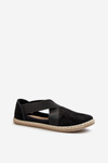 Women's Espadrilles with Elastic Straps Eco Suede Black Phaedrana