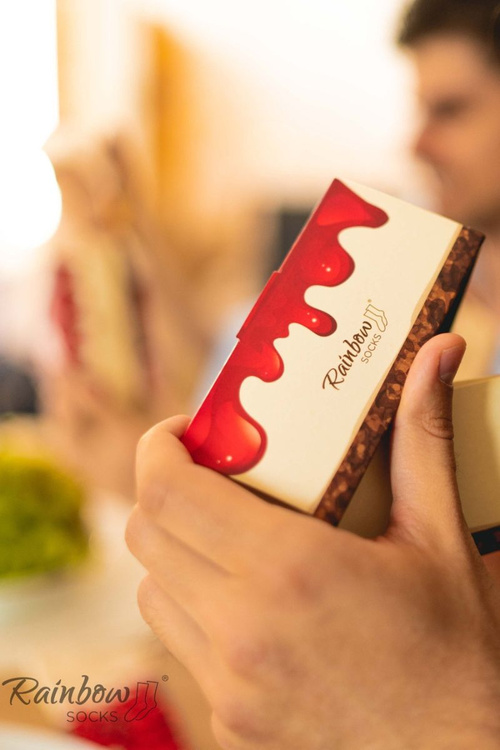 Rainbow Socks New York cheesecake with cherry 1 Pair