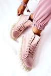 Suede High Platform Sneakers Pink Meniphise