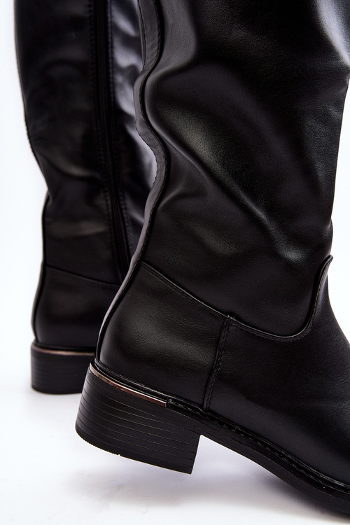 Women's Flat Heeled Ankle Boots Black Aviare