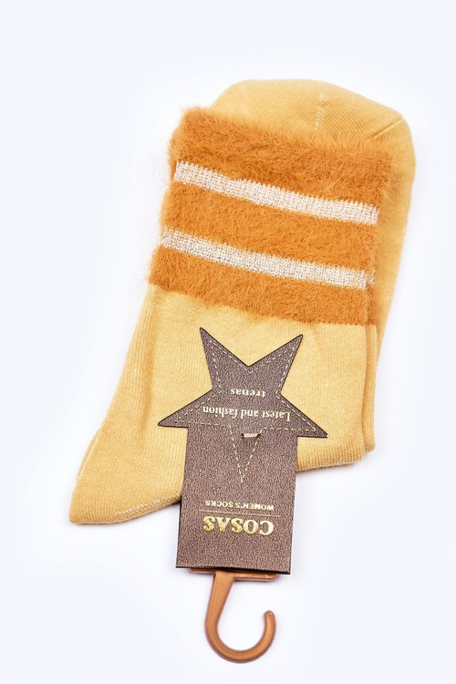 Women's Cotton Socks With Fur COSAS Yellow