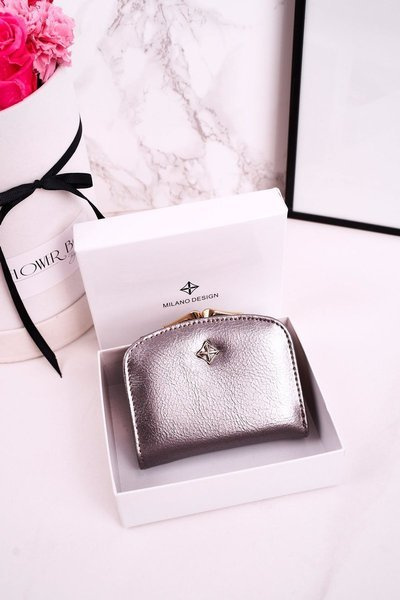 Mały Portfel Podkówka Zapinany Na Bigiel MILANO Srebrny