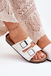 Women's Cork Platform Sandals With Buckle White Evisolla