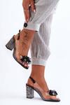 Transparent Stylish Heeled Sandals Black SBarski MR1037-19